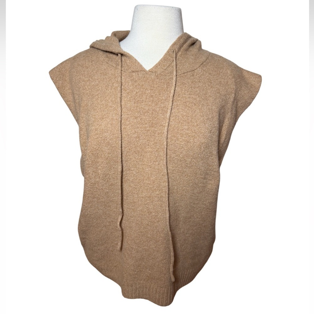 Fate Tan Hooded Knit Sweater Vest-Size M